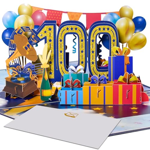 Consigue Catálogo ahora Magic Ants - Tarjeta emergente para 100 aniversario boda tarjeta felicitación 3D para 100 aniversario boda tarjeta cumpleaños 100 años Ofertas 2024 | regaloscumple.com