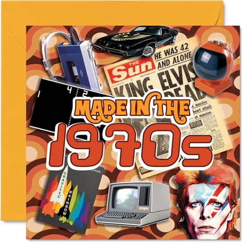 Consigue ahora Divertidas tarjetas cumpleaños para hombres y mujeres hechas en los años 70 y 1970 tarjeta feliz cumpleaños para mamá papá hermana hermano tío tía abuela abuelo colega amigo Ideas para regalar 145 mm x Rebajas 2023 | regaloscumple.com