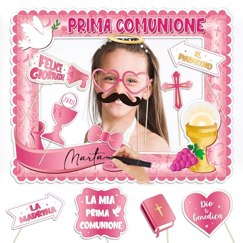 Consigue ahora 13Pcs Photocall Comunione Niña Rosa en Italiano 1 * Marco Fotos + 12 * Accesorios Navidad Fotocall Fotocol Comunión Niña Original Divertido Cartulina Prima Comunione Decoración (Rosado) Ofertas 2024 | regaloscumple.com