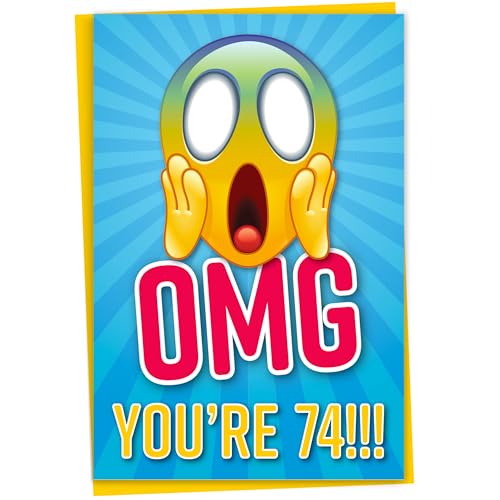 Comprar Divertida tarjeta cumpleaños 74 para amigo OMG You're 74 Screaming Emoticon Regalos Getting Old Card tarjeta cumpleaños para hermana tarjeta cumpleaños para hermano tarjeta para él o ella Rebajas 2025 | regaloscumple.com