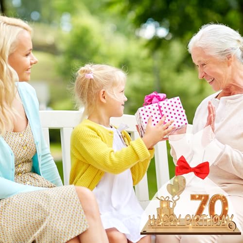 Top Precios 70 Cartel Libro con LED, 70 Hombre Regalo años, Creativo Fiesta