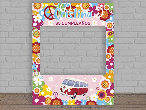 Comprar Oedim Photocall Furgoneta Hippie para Cumpleaños Personalizado 80x100cm Eventos o Celebraciones BlackFriday puntuales Ventana Troquelada Photocall Divertido Rebajas 2024 | regaloscumple.com
