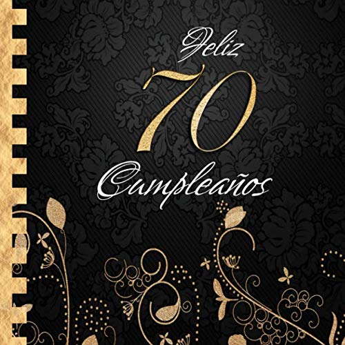 Comprar Feliz 70 Cumpleaños: Libro Visitas I Elegante Cumpleaños Encuadernación en Oro y Negro I Para 30 personas I Para Deseos escritos y las Fotos más bellas I Idea regalo 70 años Top Precio 2023 | regaloscumple.com