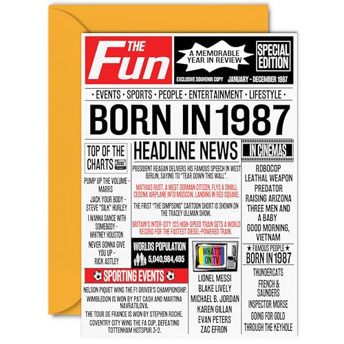 Oferta Tarjetas 37 y periódico en tarjeta 37 hermana, amigo, retro, In A5, y treinta