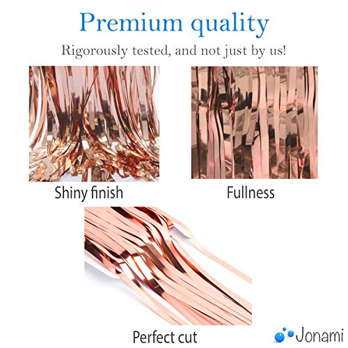 Top Precios 2 Cortinas Metálicas Rosegold  Cortina   Lámina  Oropel Franjas Decoración Fondo para Fiesta   Cumpleaños Bodas