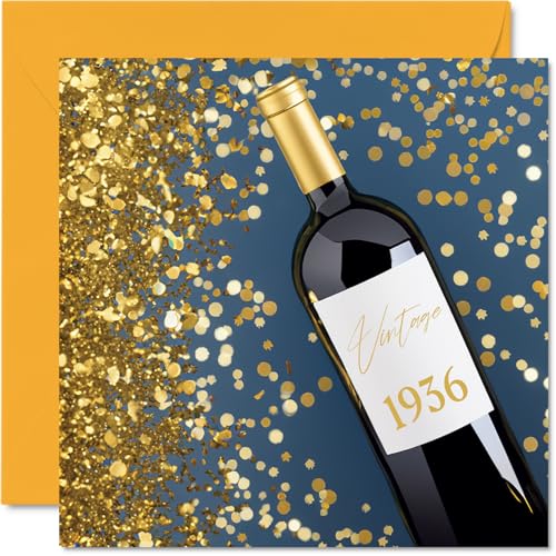 Comprar Tarjetas cumpleaños número 89 para mujeres y hombres botella vino vintage Catálogo 1936 tarjeta feliz cumpleaños para mamá papá tía tío abuela abuelo 145 mm x 145 mm tarjetas felicitación Top Precio 2025 | regaloscumple.com