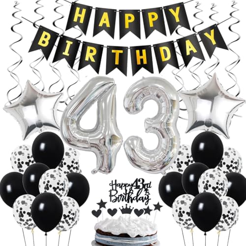 Consigue ahora Decoración 43 cumpleaños Deco cumpleaños 43 años hombres Deco 43 cumpleaños hombre Deco 43 globos negro y plata Promoción Deco fiesta 43 cumpleaños con globos Deco 43 cumpleaños Ofertas 2025 | regaloscumple.com