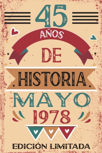 Comprar 45 Años De Historia Mayo 1978: Libro visitas cuaderno 110 páginas felicitaciones idea Regalos regalo regalo Para la esposa novia mujer La madre Rebajas 2024 | regaloscumple.com
