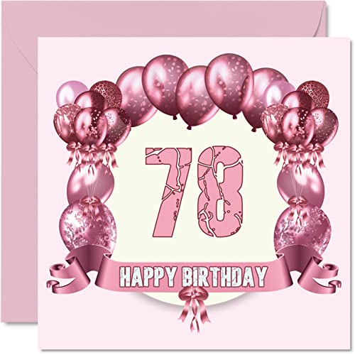 Comprar Divertidas tarjetas cumpleaños 78 para mujer globos cumpleaños tarjeta feliz cumpleaños para papá mamá bisabuelo abuelo abuela tía tía 145 mm x 145 mm tarjeta Regalos felicitación 78 Top Precio 2024 | regaloscumple.com