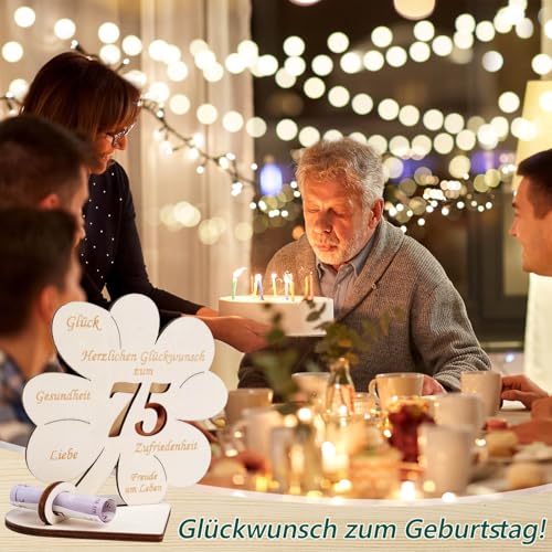 Ofertas de última hora Suerte, regalo dinero, 75 cumpleaños, mujeres y hombres, regalo dinero madera,