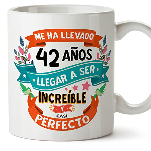 Consigue ahora MUGFFINS Tazas 42 Cumpleaños - En Español - Me ha llevado 42 años llegar a ser increíble - 11 Regalos oz - Regalo original y divertido Top Precio 2025 | regaloscumple.com