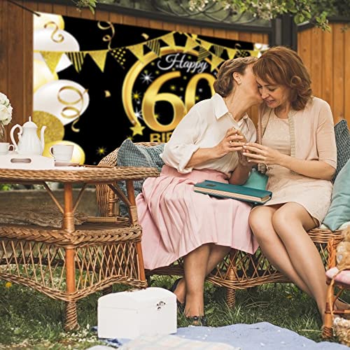 Comprar en Amazon Decoración en y pancarta decoración cumpleaños y cartel extra póster cumpleaños 60)
