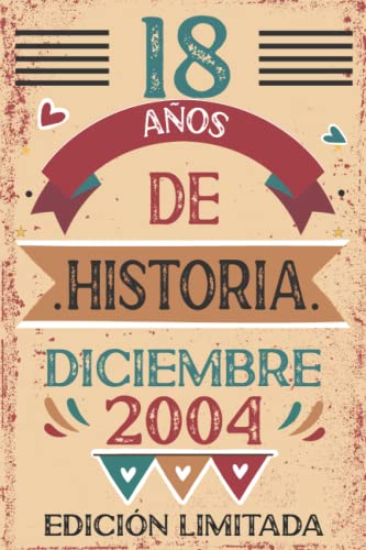 Comprar 18 Años De Historia Diciembre 2004: Libro Cumpleaños visitas cuaderno 110 páginas felicitaciones idea regalo regalo Para la esposa novia mujer La madre Ofertas 2024 | regaloscumple.com