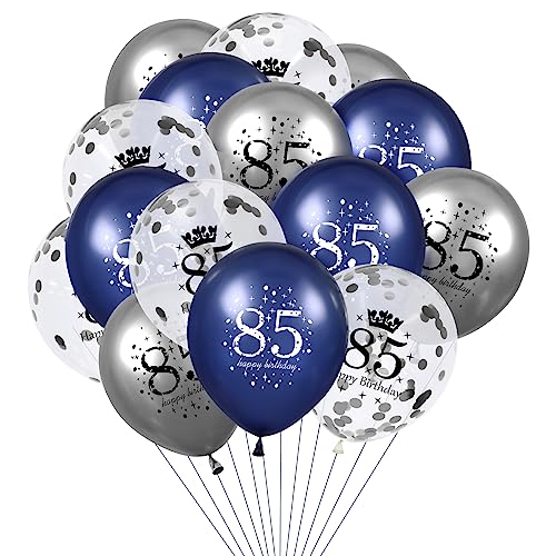 Comprar Globos 85 cumpleaños decorativos 15 unidades globos látex azul marino y plateado globos confeti para cumpleaños 85 años mujer y mujer Navidad para decoraciones cumpleaños Top Precio 2024 | regaloscumple.com