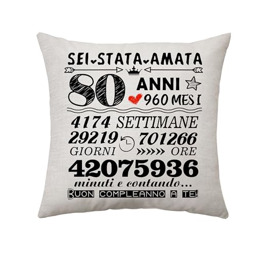 Consigue ahora Aconesong Regalos para 80º Cumpleaños Mujeres Almohada Fundas Regalos BlackFriday Cumpleaños para Mamá Abuela Esposa Madrina Hermana 80 Años Regalo Ideas Feliz Cumpleaños 80° Regalos (80Años-Mujer) Ofertas 2024 | regaloscumple.com