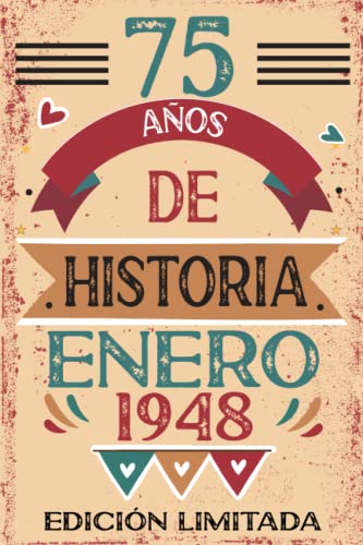 Comprar 75 Años De Historia Enero 1948: Libro visitas cuaderno 110 páginas felicitaciones idea regalo regalo Para Navidad la esposa novia mujer La madre Rebajas 2023 | regaloscumple.com