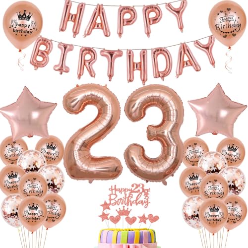 Comprar Globos 23 cumpleaños decoración para mujer oro rosa 23 cumpleaños decoración para fiestas 23 cumpleaños decoración para mujer 23 Promoción años Rebajas 2025 | regaloscumple.com