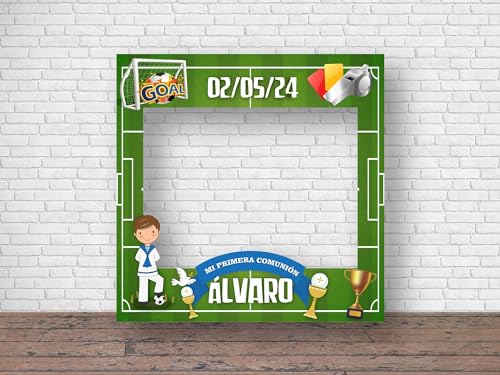 Consigue ahora Oedim Photocall en Cartón para Comunión Campo Fútbol Personalizado Ideas para regalar 100 x 100 cm Eventos o Celebraciones puntuales Ventana Troquelada Photocall Divertido Top Precio 2024 | regaloscumple.com