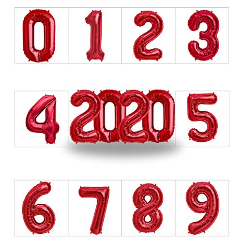 Ofertas de última hora FUNXGO Numero rojo 100 & - Cumpleãnos - globo años - 2 - cumpleaños, sorpresas,