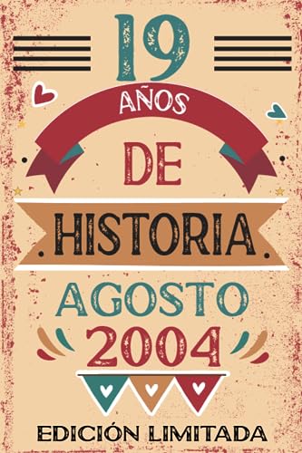 Comprar 19 Años De Historia Agosto 2004: Libro visitas cuaderno 110 páginas felicitaciones idea regalo regalo Para la esposa novia mujer La madre Cumpleaños Rebajas 2024 | regaloscumple.com