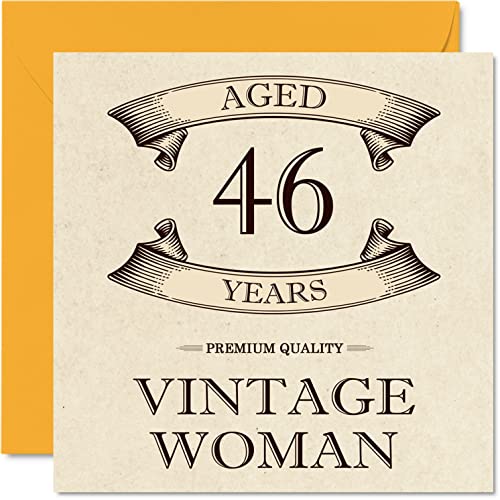 Consigue ahora Tarjetas cumpleaños vintage 46 años para mujeres 46 años divertida tarjeta Navidad cumpleaños para mamá hermana esposa novia amiga prima tía tarjetas felicitación para mujer 145 mm x Rebajas 2025 | regaloscumple.com