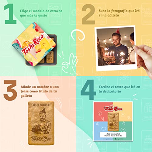Top Precios My TostaRica - 60 Galletas Personalizadas con Foto  Frase y Dedicatoria - Lata Cumpleaños
