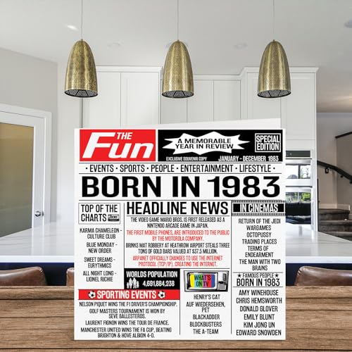 Ofertas de última hora Tarjetas   cumpleaños número 41 para hombres y mujeres  periódico nacido en 1983  tarjeta   feliz 41 cumpleaños para mamá  papá  tío  tía  vintage  retro  Back In 1983  145 mm x 145 mm  41 tarjetas