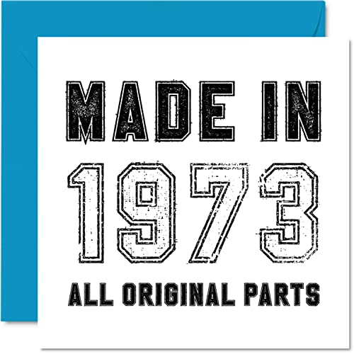Comprar Tarjeta felicitación 49 cumpleaños hombres mujeres él ella fabricada en 1973 todas las piezas originales Promoción divertida tarjeta felicitación 49 años papá mamá hermano hermana tía 145 mm x 145 mm Rebajas 2023 | regaloscumple.com