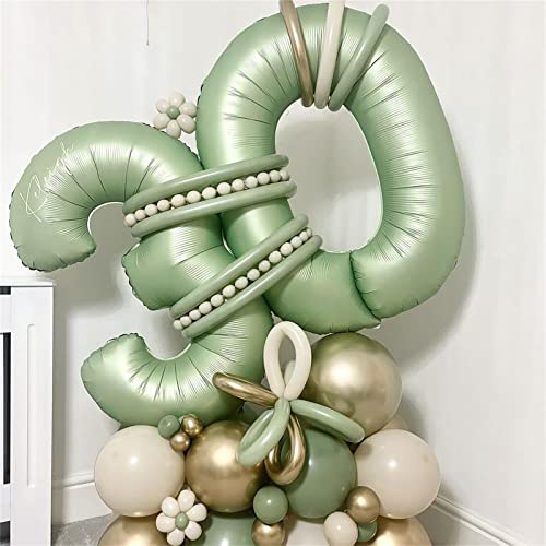 Mejores precios Salvia con el número 70, globos grandes 40' aluminio verde oliva