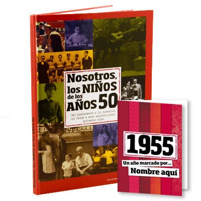 Mejores precios Libro de tu año nacimiento, libro la década los 50 con tarjeta personalizada - Regalo para cumpleaños Otras edades disponibles