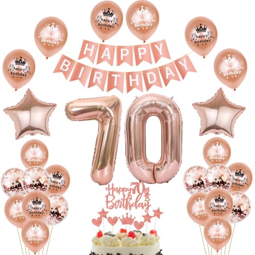 Comprar Oro rosa globo 70 cumpleaños deco mujer Oro rosa foil globo 70 años decoración cumpleaños Feliz 70 cumpleaños guirnalda Happy 70th Birthday deco mujer Oro rosa deco Navidad cumpleaños 70 deco Ofertas 2024 | regaloscumple.com