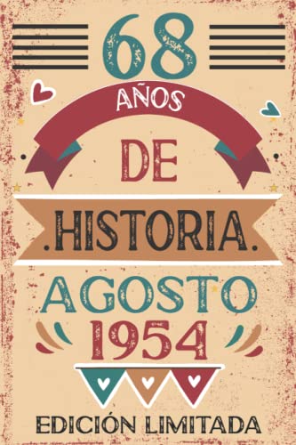 Comprar 68 Años De Historia Agosto 1954: Catálogo 68 años. Libro visitas cuaderno 110 páginas felicitaciones idea regalo regalo Para la esposa novia mujer La madre Ofertas 2024 | regaloscumple.com