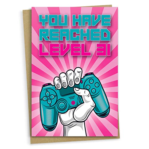 Consigue Ideas para regalar ahora Tarjeta 31 cumpleaños You Have Alached Level 31 tarjeta felicitación para jugadores 31 años regalo cumpleaños para hijo o hija adultos para él su nieto nieta rosa Top Precio 2024 | regaloscumple.com