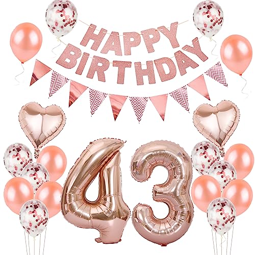 Consigue ahora Globos 43 BlackFriday cumpleaños Mujer decoracion oro rosa decoracion cumpleaños 43 años Mujer globos 43 cumpleaños decoracion 43 cumpleaños Mujer decoracion oro rosa banderola 43 cumpleaños Mujer decoracion Ofertas 2025 | regaloscumple.com