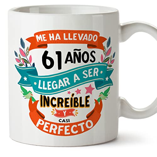 Consigue ahora MUGFFINS Tazas 61 Cumpleaños - En Español - Me ha llevado 61 años llegar a ser increíble - 11 oz - Regalo original y divertido Top Catálogo Precio 2025 | regaloscumple.com