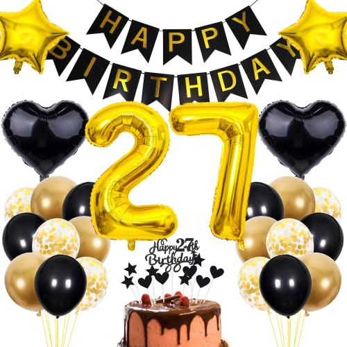 Consigue ahora Decoración Cumpleaños 27 Decoración Pastel Negro Navidad Cumpleaños 27 Años Hombre Decoración Fiesta Oro Negro Cumpleaños 27 Hombre Mujer Decoración Pastel Cumpleaños 27 Mujer Decoración Cumpleaños 27 Añ Top Precio 2023 | regaloscumple.com