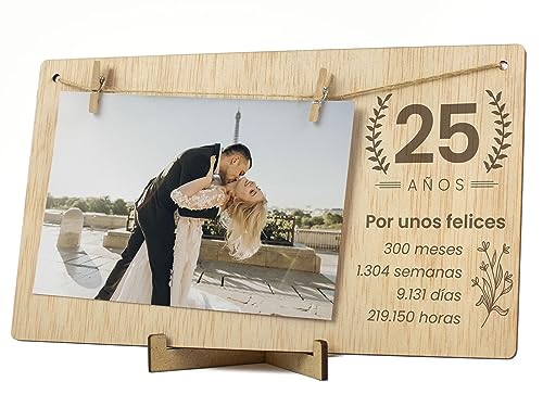 Consigue ahora CONTRAXT Marco Fotos 25 años Aniversario cumpleaños. Ideas Detalles Regalos 25 Aniversario Parejas Novios Casados Navidad Bodas Plata Tarjeta felicitacion Feliz Aniversario Hombre Mujer (25 Años) Rebajas 2024 | regaloscumple.com