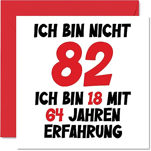 Consigue ahora 82. Tarjeta cumpleaños divertida para Regalos niños y niñas con texto en alemán "Ich bin 18 und 64 Jahre Erfahrung - Funny Zweiund-Zweiund Zweiund Zweichen Alles Gute Zum Karte Geburtstag 145mm Bromean Rebajas 2025 | regaloscumple.com