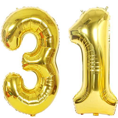 Comprar Foil Globo Número 31 Dorados Globo Número 31 Dorados 100cm Navidad Gigante Globos Cumpleaños Numeros 31 Dorados Helio numero 31 globo cumpleaños 31 años Decoración 31 Cumpleaños para Fiestas Mujer Ofertas 2025 | regaloscumple.com