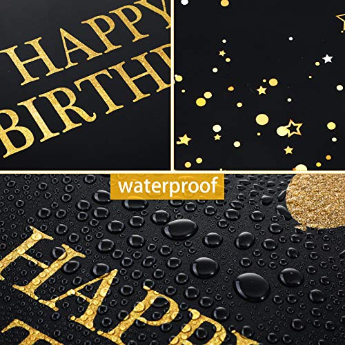 Oferta Flash Tarjeta Decorativa   Fiesta   Cumpleaños Tarjetas   Felicitación   Mensaje   Happy Birthday Globos Gigantes Negros y Dorados Estrellas Señal Cartel Alternativo   Registro   Invitados