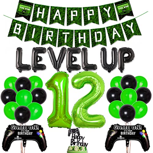 Consigue ahora Videojuego Decoraciones para fiesta cumpleaños número 12 Juego juegos en suministros fiesta cumpleaños para Ideas para regalar niños niñas Globo nivel feliz Ofertas 2024 | regaloscumple.com