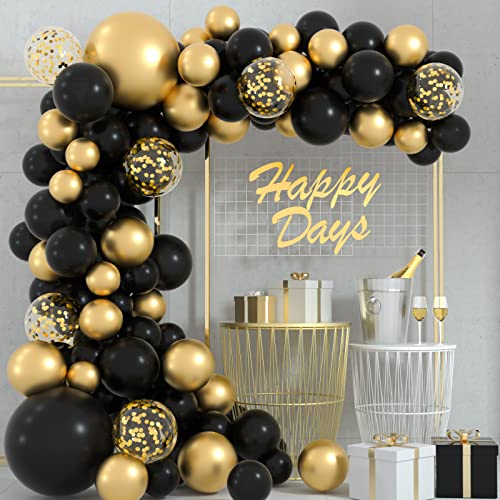Comprar FEPITO 108 piezas oro negro globo guirnalda arco kit 5 10 12 18 pulgadas Cumpleaños metálico negro oro confeti globos para cumpleaños boda nupcial baby shower graduación fiesta decoraciones Top Precio 2023 | regaloscumple.com