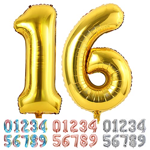 Consigue ahora Ponmoo Foil Globo Número 16 61 Dorado Gigante Navidad Numeros 0 1 2 3 4 5 6 7 8 9 10-19 20-29 30 40 50 60 70 80 90 100 Grande Globos para La Boda Aniversario Globo Cumpleaños Fiesta Decoración Rebajas 2023 | regaloscumple.com