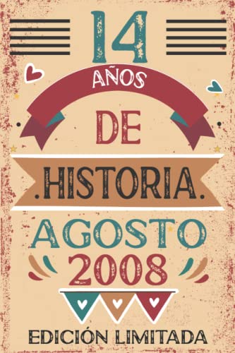 Consigue ahora 14 Años Navidad De Historia Agosto 2008: 14 años. Libro visitas cuaderno 110 páginas felicitaciones idea regalo regalo Para la esposa novia mujer La madre Rebajas 2024 | regaloscumple.com