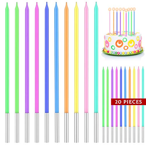 Comprar 20 velas pastel cumpleaños velas feliz Navidad cumpleaños arcoíris para pasteles (azul/rosa/verde/amarillo) velas altas coloridas para pastel cumpleaños velas largas y finas para decoración Top Precio 2024 | regaloscumple.com