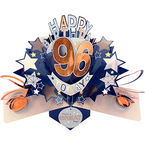 Consigue ahora POP204MC96 - Tarjeta felicitación emergente 96 cumpleaños con Navidad texto en inglés "Happy 96th Birthday" Rebajas 2024 | regaloscumple.com