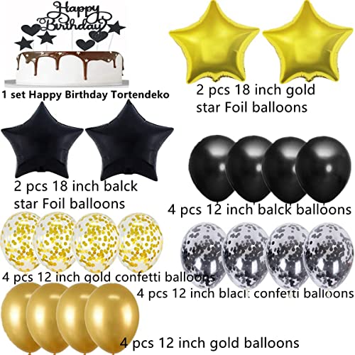 Oferta Flash Decoración globos 38 cumpleaños hombre Mujer Dorados Negros Años Decoracion Cumpleaños tarta hombre, Deco topper globo años