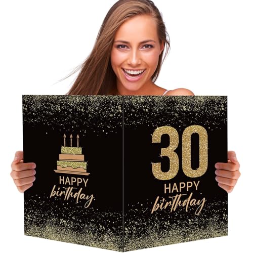 Comprar BOFUNX Tarjetas BlackFriday Felicitación Cumpleaños 30 Años Postal Original Grande Carta Felicitaciones Regalo para Feliz Cumpleaños a Familias Amigos 35x27 5cm Top Precio 2024 | regaloscumple.com