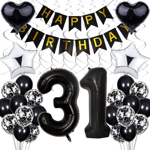 Consigue ahora Globo 31 decoraciones cumpleaños cumpleaños negro 31 años hombres decoraciones fiesta en blanco y negro 31 cumpleaños mujeres hombres plata decoraciones cumpleaños 31 años mujeres Cumpleaños 31 dec Ofertas 2024 | regaloscumple.com