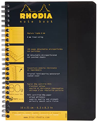 Comprar RHODIA 193469C - Cuaderno espiral - A5+ Navidad - Rayado - 160 Páginas amovibles - Papel Clairefontaine 80 g/m² - Tapa cartón revestida suave y resistente - Negro Top Precio 2024 | regaloscumple.com